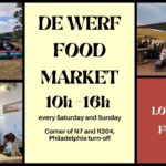 APRIL - DE WERF FOOD MARKET  OPEN EVERY SATURDAY AND SUNDAY IN 2024  FROM 10H - 16H, WITH LIVE MUSIC IN THE AFTERNOONS.     ENJOY A GREAT AUTUMN DAY OUT!  BRING THE FAMILY AND ENJOY THE SPACE & FRIENDLY PEOPLE OF THE PLATTELAND.     ENJOY ROOSTERKOEK, RIBS, PIZZA, CALAMARI,  SOUTHERN FRIED CHICKEN BURGERS, DIM SUM, SCHWARMA'S, PANCAKES, BUBBLE TEA, HOME MADE ICE-CREAM AND MILKSHAKES FROM OUR QUALITY INDOOR VENDORS.     OUR FOYER VENDORS SELL WONDERFUL, LOCAL PRODUCTS - FROM CRAFTY BEADS TO FUDGE TO BILTONG - ALL THINGS PRETTY AND YUM!     DE WERF HAS A BIG PLAY AREA, INCLUDING A JUMPING PILLOW, ZIP LINE AND A WATER SLIDE - BRING THE KIDS WHILE THE LAST BIT OF SUMMER LAST!  WE ALSO HAVE PONY RIDES AND FACE PAINTING, WEATHER PERMITTING.     FIND US ON THE CORNER OF THE N7 AND THE R304, THE PHILADELPHIA TURN-OFF.  20 MINUTES FROM CENTURY CITY, TOWARDS MALMESBURY ON THE N7.  www.dewerf.co.za  TEL 064 867 8578