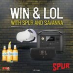 1 - 31 MAY 2024 - SIP, SWIPE, WIN AND LOL(LAUGH OUT LOUD)! ORDER ANY SAVANNA, SWIPE YOUR SABINO CANYON SPUR FAMILY CARD OR USE THE APP AND YOU COULD WIN A VR HEADSET, POWER STATION AND BLUETOOTH SPEAKER. VALID 1 - 31 MAY 2024. FULL Ts AND Cs ONLINE. SABINO CANYON SPUR - PEOPLE WITH A TASTE FOR LIFE. ALCOHOL NOT FOR SALE TO PERSONS UNDER THE AGE OF 18.