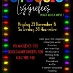 Kom geniet die pragtige liggies, eetgoed en gesellige saamkuier by Gydosig Aftreeoord die 29 & 30st November. Die ingangs fooi is R30 vir volwassenes, R20 vir skoolgaande kinders en R10 vir kleuters. Hekke open 18:00 en sluit 22:00. Daar gaan verskeie stalletjies wees. Kom geniet Hot dog rolls, pannekoek, sosaties, kerrie en rys en velle meer. Bring die gesin en kom skep herinneringe saam. 