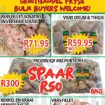 Kom loer gerus in by Kekkel en Kraai Malmesbury in Bokomo Weg 30 en spaar groot. Geldig van die 18 - 24 Maart 2025. Terwyl voorraad hou! “Bulk Buyers are very welcome”. Kekkel en Kraai – Van die Plaas, Na die Tafel.!