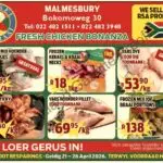 Kekkel en Kraai in Malmesbury bied 'n wonderlike geleentheid om groot te spaar met ons spesiale aanbiedinge van 21 - 26 April. Besoek ons gerus by Bokomo Weg 30, om voordeel te trek uit hierdie fantastiese promosies. Aanbod geldig terwyl voorraad hou. Kekkel en Kraai Malmesbury - Van die Plaas, Na die Tafel. Besoek ook die PERRONFM 95.1 events kalender vir meer inligting.