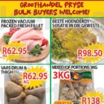 Kom loer gerus in by Kekkel en Kraai Malmesbury in Bokomo Weg 30 vir spesiale aanbiedinge en spaar groot. Geldig van 8 - 14 Julie 2025. Terwyl voorraad hou! “Bulk Buyers are very welcome”. Kekkel en Kraai – Van die Plaas, Na die Tafel.!