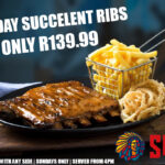 NEW Sunday Special at Sabino Canyon Spur!  Craving a hearty meal? Dig into our 400g Rib Feast served with crispy chips & golden onion rings or your choice of hot veggies or a fresh salad for only R139.99 ONLY ON SUNDAYS | 16 Feb – 30 March | 16:00 – 20:00 | Bring the family, bring your appetite, and enjoy great food at Sabino Canyon Spur - People with the taste for life!.