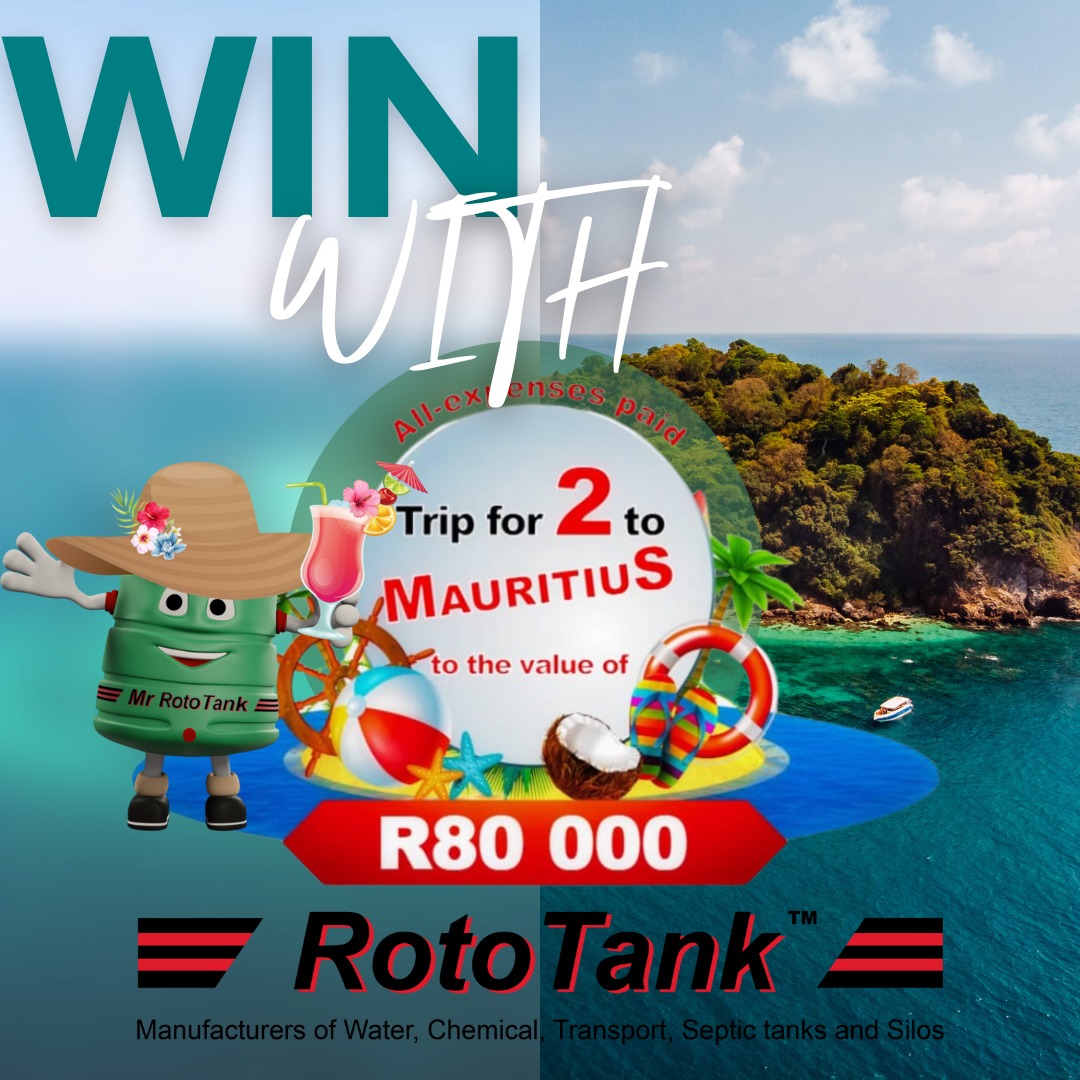 Your Dream Getaway Is One Step Closer! Rototank is offering YOU a chance to win a sun-soaked trip to Mauritius! This R80 000 vacation prize could be yours - just say yes to adventure. Swing by a Rototank branch to find out more. Don't miss your moment!