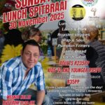 Join us for the Ultimate Sunday Spitbraai Lunch: 30 Nov 2025, Desert Rose Farm Stall, Koringberg. Live music by Weskus Kallie from 11:30 AM. Juicy lamb/pork, pumpkin fritters, garlic bread, pap & sous & more! Family fun under the sun. Book: 083 484 2004. Don’t miss out! Also visit the PERRONFM 95.1 events calendar for more.