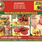 Kom loer gerus in by Kekkel en Kraai Malmesbury in Bokomo Weg 30 vir spesiale aanbiedinge, en spaar groot. Geldig van die 14 - 19 April 2026. Terwyl voorraad hou! Kekkel en Kraai - Van die Plaas, Na die Tafel.!