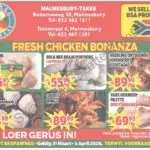 Kom loer gerus in by Kekkel en Kraai Malmesbury in Bokomo Weg 30 vir spesiale aanbiedinge, en spaar groot. Geldig van die 31 Maart - 5 April 2026. Terwyl voorraad hou! Kekkel en Kraai - Van die Plaas, Na die Tafel.!