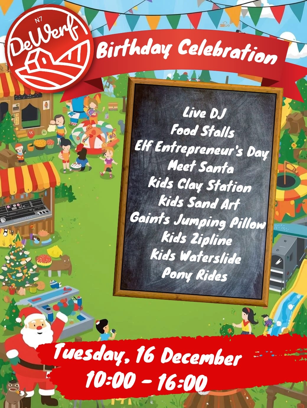 De Werf Market is turning 2! Join us for a HUGE birthday bash on 16 December 2025, as we celebrate two incredible years of community and creativity! It’s going to be a day overflowing with fun, flavor, and festive magic, perfect for the whole family! Don’t miss this unforgettable celebration at De Werf, where community, creativity, and good vibes unite! We can't wait to celebrate with you!