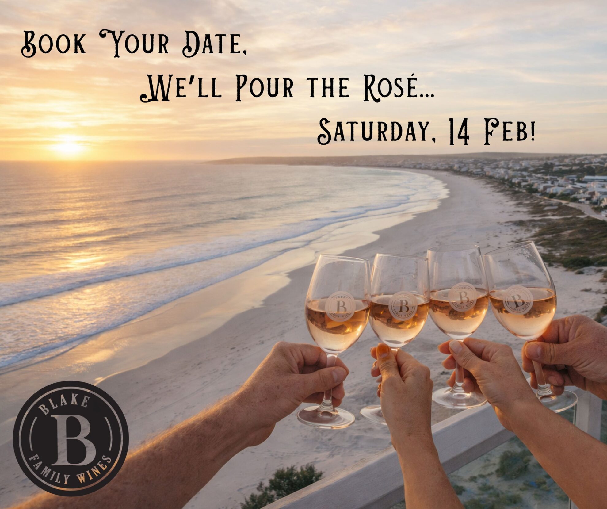 Book your Date, We’ll Pour the Rosé! Make this Valentine’s Day extra special at Blake Family Wines, with live entertainment by Anel “Rocking Eve” from 12:00 – 15:00. 𝗕𝗼𝗼𝗸 𝘆𝗼𝘂𝗿 𝗩𝗮𝗹𝗲𝗻𝘁𝗶𝗻𝗲’𝘀 𝘁𝗮𝗯𝗹𝗲 𝘄𝗶𝘁𝗵 𝘂𝘀, 𝗮𝗻𝗱 𝘆𝗼𝘂 𝗮𝗻𝗱 𝘆𝗼𝘂𝗿 𝗹𝗼𝘃𝗲𝗱 𝗼𝗻𝗲 𝘄𝗶𝗹𝗹 𝗲𝗮𝗰𝗵 𝗿𝗲𝗰𝗲𝗶𝘃𝗲 𝗮 𝗰𝗼𝗺𝗽𝗹𝗶𝗺𝗲𝗻𝘁𝗮𝗿𝘆 𝗴𝗹𝗮𝘀𝘀 𝗼𝗳 𝗥𝗼𝗼𝗶𝗽𝗮𝗻 𝗥𝗼𝘀𝗲́ 𝗼𝗻 𝗮𝗿𝗿𝗶𝘃𝗮𝗹! Good wine, great company, and a moment worth celebrating. Limited availability, bookings are essential to receive your Rosé. Secure your spot today (022 451 2701) and let the romance begin at Blake’s.