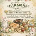 MOORREESBURG FARMERS MARKET Saturday 28 March | Moorreesburg Plaasmark Join us for a vibrant day filled with community spirit, local treats, and unique finds! Support local artisans, discover handmade goods, fresh produce, delicious foodie delights, and enjoy a fun outing in the sun. Something for everyone – food lovers, craft enthusiasts, and families alike. Shop small, taste local, and make it a delightful day! We can’t wait to see you there 🌞 More adventures: perronfm.co.za (Adventure Calendar)