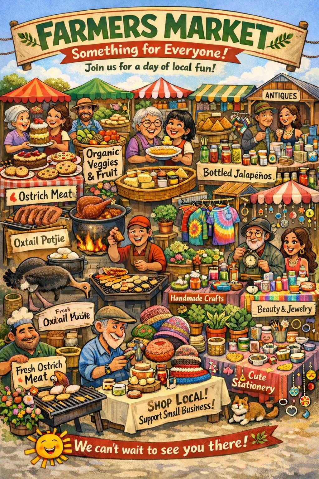 MOORREESBURG FARMERS MARKET Saturday 28 March | Moorreesburg Plaasmark Join us for a vibrant day filled with community spirit, local treats, and unique finds! Support local artisans, discover handmade goods, fresh produce, delicious foodie delights, and enjoy a fun outing in the sun. Something for everyone – food lovers, craft enthusiasts, and families alike. Shop small, taste local, and make it a delightful day! We can’t wait to see you there 🌞 More adventures: perronfm.co.za (Adventure Calendar)