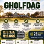 Merk 23 Oktober 2026 op jou kalender vir die Goue Aar Tehuis se Fondsinsamelingsgholfdag by die Malmesbury Gholfklub. Bespreek jou 4-bal of raak betrokke as borg en help ons om 'n verskil te maak. Vir besprekings of borgskap, skakel 022 486 6240 of e-pos yolandy@goueaar.co.za. Besoek ook die Avontuurkalender by perronfm.co.za vir meer.