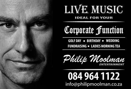 Philip Moolman se Huiskonserte bied 'n unieke en gesellige idee vir die koue wintermaande: 'n "Bring & Sing" aand! In plaas van die tradisionele "Bring & Braai", kan jy 'n intieme huiskonsert reël in die gemak van jou eie woning. Nooi 'n paar vriende oor, en geniet 'n aand van musiek terwyl Philip Moolman vir julle sing. Die konsep is eenvoudig: elke gas bring hul eie kos en drankies, sodat daar geen ekstra moeite is vir die gasheer of gasvrou nie. As hierdie idee jou aanspreek, kontak gerus vir Philip om 'n datum vas te stel. Dit is 'n wonderlike manier om die winter saam met vriende en goeie musiek deur te bring! Vir meer inligting, skakel Philip Moolman by 084 964 1122.