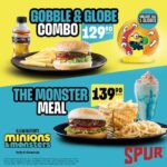 Unleash your inner monster with Sabino Canyon Spur's Gobble & Globe Combo, Cappy Juice, and Snow Globe for just R129.90 OR get The Monster Meal – that's an Original Spur Burger Meal and Milkshake for only R139.90. Available for Sit-down and Click/Call & Collect. Offer ends 31 July '26. Ts & Cs apply.