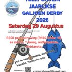Hou jy van galjoen-hengel? Merk dan jou kalender!  Die Yzerfontein Jaarlikse Galjoen Derby vind plaas op Saterdag, 29 Augustus. Inskrywing kos R300 per persoon, en R150 vir deelnemers onder 18. Dit sluit 'n T-hemp, ontbytpakkie én middagete in.  Met hope fantastiese pryse op die spel beloof dit om 'n dag vol pret en kompetisie te wees.  Skandeer die QR-kode op die brosjure om in te skryf, of stuur 'n e-pos na yzerrotshengel@gmail.com vir meer besonderhede.  En vir nog opwindende geleenthede, besoek gerus ons Avontuurkalender by Perronfm.co.za.