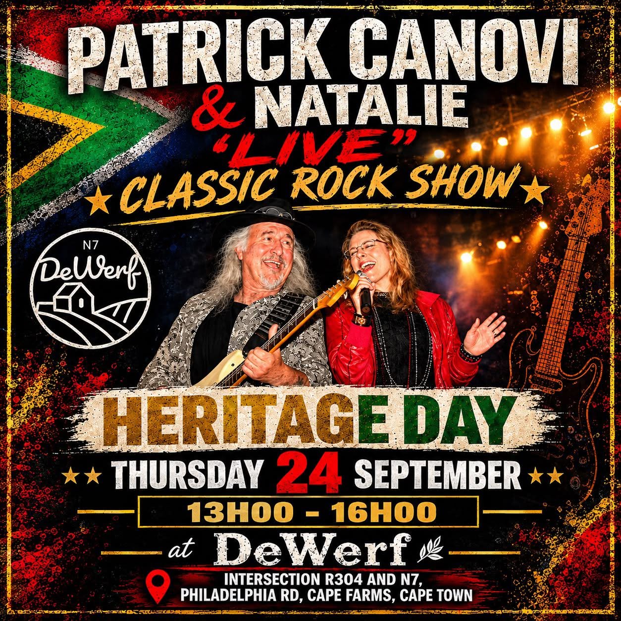 Get ready for a THROWBACK! It's Patrick Canovi and Natalie, Live at De Werf on the 24th of September from 1pm - 4pm. Classic rock anthems, live and loud! See you there!. 