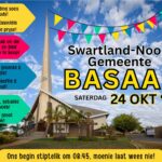 DIS BASAARTYD IN DIE SWARTLAND – EN JY IS GENOOI!   Die geur van varsgebakte pannekoek, 'n lekker koppie koffie, vrolike kinderstemme en bekende gesigte wat mekaar tussen die tafels raakloop!  𝐒𝐚𝐭𝐞𝐫𝐝𝐚𝐠 𝟐𝟒 𝐎𝐤𝐭𝐨𝐛𝐞𝐫 𝐢𝐬 𝐝𝐢𝐭 𝐰𝐞𝐞𝐫 𝐬𝐮𝐥𝐤𝐞 𝐭𝐲𝐝 𝐛𝐲 𝐍𝐆 𝐆𝐞𝐦𝐞𝐞𝐧𝐭𝐞 𝐒𝐰𝐚𝐫𝐭𝐥𝐚𝐧𝐝-𝐍𝐨𝐨𝐫𝐝 (𝟒𝟎 𝐁𝐞𝐫𝐠𝐳𝐢𝐜𝐡𝐭 𝐒𝐭𝐫𝐚𝐚𝐭, 𝐌𝐚𝐥𝐦𝐞𝐬𝐛𝐮𝐫𝐲)! 𝐎𝐧𝐬 𝐬𝐩𝐫𝐢𝐧𝐠 𝐬𝐭𝐢𝐩𝐭𝐞𝐥𝐢𝐤 𝐨𝐦 𝟎𝟖:𝟒𝟓 𝐰𝐞𝐠! Moenie dit misloop nie. Sien jou daar!. 