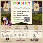 Wynliefhebber, kom geniet Wines of Wolseley op Donderdag 29 Oktober, van ses tot tien saans by Mountain Ridge Winery! Wynproe, lekker kos, musiek en kuier wag op jou. Kaartjies kos R325 per persoon, of R2 340 vir ’n tafel van agt. Bespreek by Webtickets — plek is beperk! Besoek ook die Perronfm Avontuurkalender vir meer